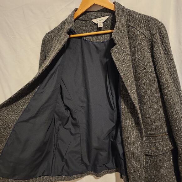 L.L.Bean Virgin Wool Blend Herringbone Jacket XL - Picture 5 of 11